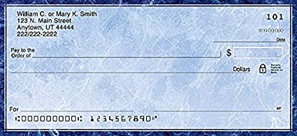 The Bradford Exchange Personal Checks | Top Tear Printed Personal Checks with Cool Blue Marble Background and Deep Blue Border | 5th Avenue | 1 Box Checks Personal Singles / 120 Checks (1 Scene)