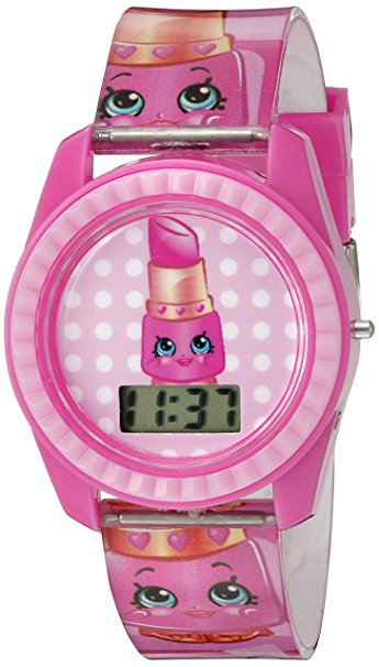 Shopkins Girl's Quartz Plastic Casual Watch, Color:Pink (Model: KIN4001)