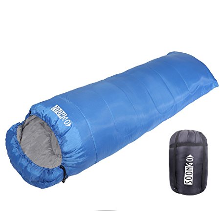 Backpacking Sleeping Bag with Envelope Design, 3.5KG/7.7lb for Winter by SOONGO