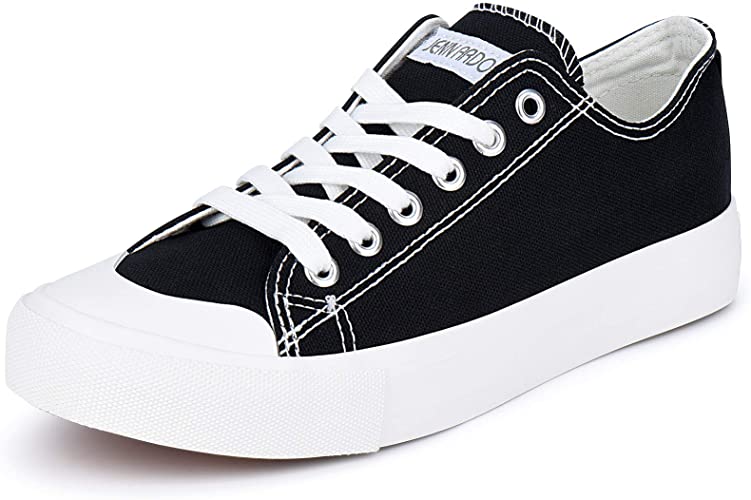 JENN ARDOR Women's Canvas Shoes Casual Sneakers Low Top Lace Up Fashion Comfortable Walking Flats