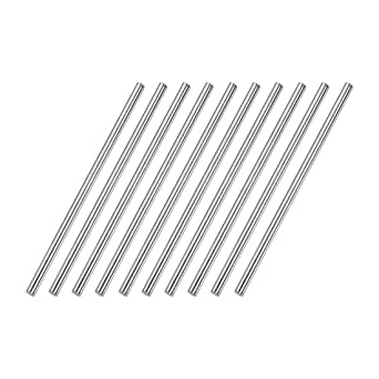 uxcell 4mm x 100mm 304 Stainless Steel Solid Round Rod for DIY Craft - 10pcs