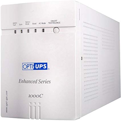 OPTI-UPS ES1000C Enhanced Series 8-Outlet Line Interactive Uninterruptible Power Supply (700W, 1000VA) UPS Battery Backup (RS232 Port) 2 Internal Batteries