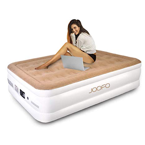 JOOFO Upgraded Comfort Luxury Twin Size Inflatable Air Bed, Air Mattress with Internal Electric Pump and Carry Bag(Twin Size)