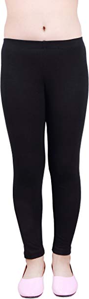 IRELIA Girls Cotton Ankel Length Solid Leggings for School or Play