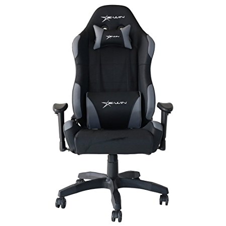 High Back Computer Gaming Office Chair With Headrest and Lumbar Support, Ergonomic designs Extremely Durable PU Leather Steel Frame Racing Chair