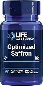 Life Extension Optimised Saffron, Saffron Extract, 60 vegan capsules, Gluten free, Vegetarian, Soy free, Non-GMO