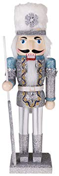 Traditional Snow King Nutcracker by Clever Creations | Decoration Figure with Scepter and Hat | Perfect for Any Collection | Christmas Decor | Perfect for Shelves & Tables | 100% Wood | 14" Tall