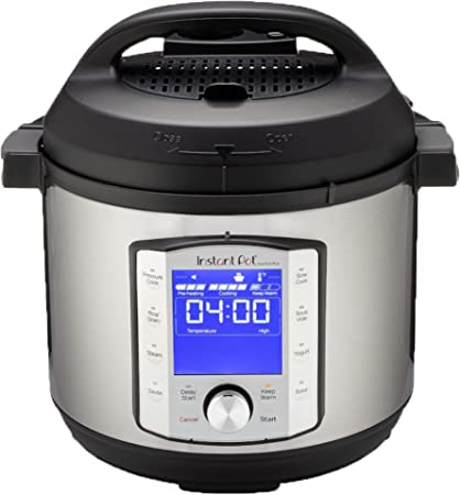 Instant Pot DUO EVO PLUS 7.6L Elektro-Schnellkochtopf. 10 Funktionen in 1: Sterilisator, Slow Kocher, Reiskocher, Dampfgarer, Sauté, 113-0069-01-EU, Silver