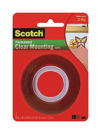 3M 4010 Scotch Heavy Duty Clear Mounting Tape 1" x 60"