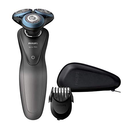 Philips Series 7000 Wet & Dry Smart Shaver with SmartClick Beard Styler, Grey/Blue - S7960/17