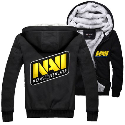 Natus Vincere Zip Hoody Black Hooded Jacket Navi Thick Coats Sweatshirt