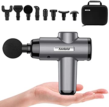 Massage Gun Deep Tissue Massager, Muscle Massager Percussion Massager Cordless 5 Speed 6 Heads, USB Powered, Portable for Home Gym and Travel, Small Holder More Suitable for Women and Teenagers