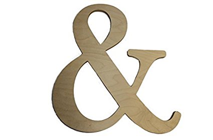 17" Unfinished Wooden Ampersand (&) Letter