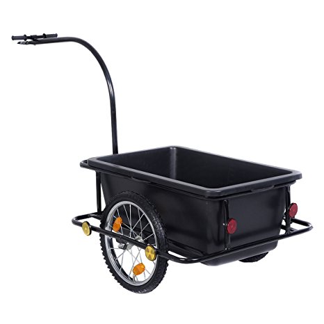 Giantex Bike Bicycle Cargo Trailer Cart Luggage Carrier Steel Frame w/ Plastic Tank