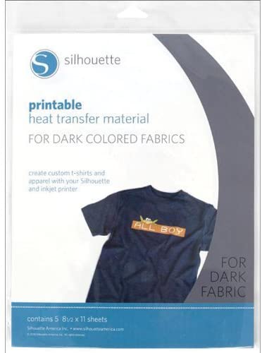 Silhouette Printable Heat Transfer Material for Dark Fabrics