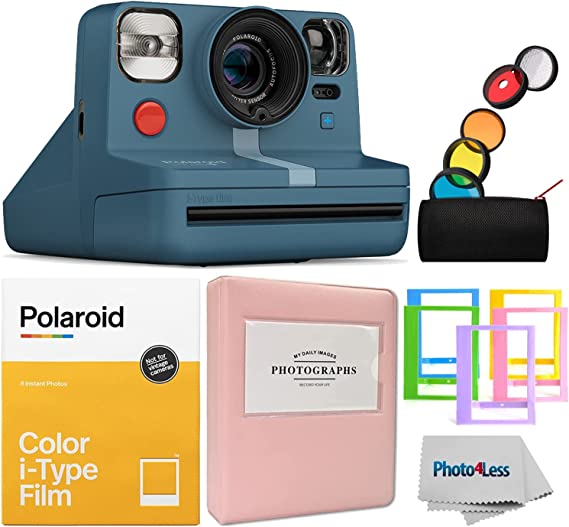 Polaroid Now  Camera - Blue Grey | i-Type Color Film | Album | Plastic Frames