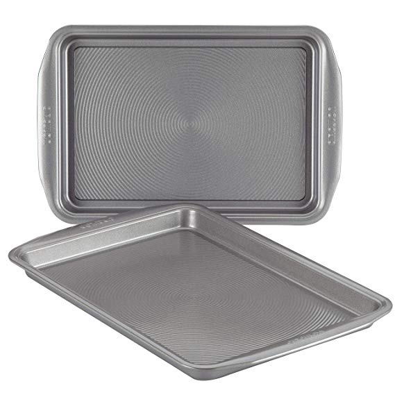 Circulon 47484 Nonstick Bakeware Set, Nonstick Cookie Sheet / Baking Sheet - 2 Piece, Gray