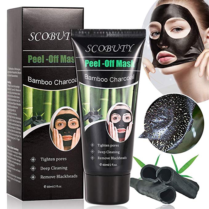Charcoal Face Mask, Blackhead Mask, Peel Off Mask, Blackhead Removal Mask, Deep Facial Cleansing Black Mask For The Nose, Cheeks and Chin, Pore Minimizing Face Mask Purifying Acne For Flawless Skin