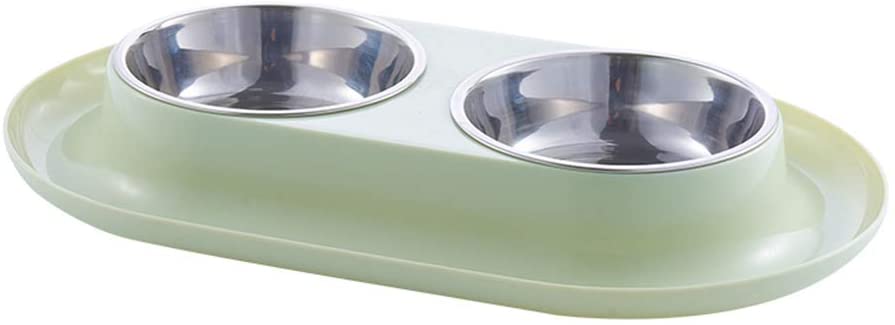 MXCELL Double Dog Cat Bowls Premium Stainless Steel Pet Bowls with No-Spill PP Station, Food Water Feeder for Cats and Small Dogs