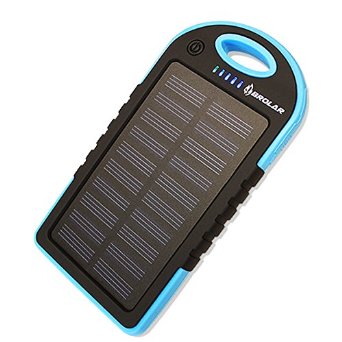 Solar Charger Brolar 5000mAH for iPhone iPad Android Cell Phone Tablet Waterproof DustProof ShockProof Portable Charger with Dual USB Port