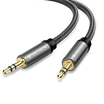 Audio Cable Aux Victeck Nylon Braided 3.5mm Male to Male Auxiliary Jack Stereo Aux Lead for Apple iPhone Headphone Smartphones & Tablets MP3 Players Gold Plated (1M)