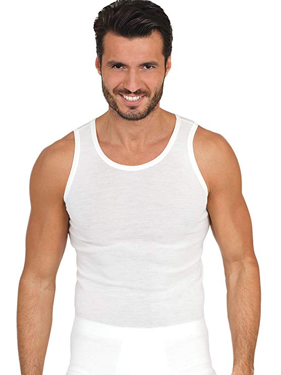 EGI Luxury 100% Merino Wool Men's Sleeveless Shirt Muscle Tank Top. Proudly Made in Italy.