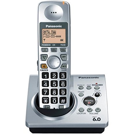 Panasonic Dect 6.0 Silver Cordless Phone with Answering Machine (KX-TG1031S)