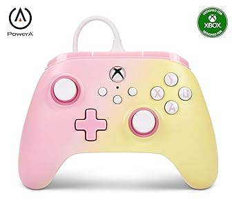 PowerA Advantage Wired Controller for Xbox Series X|S - Pink Lemonade, Xbox Controller with Detachable 10ft USB-C Cable, Mappable Buttons, Trigger Locks and Rumble Motors, Officially Licensed for Xbox