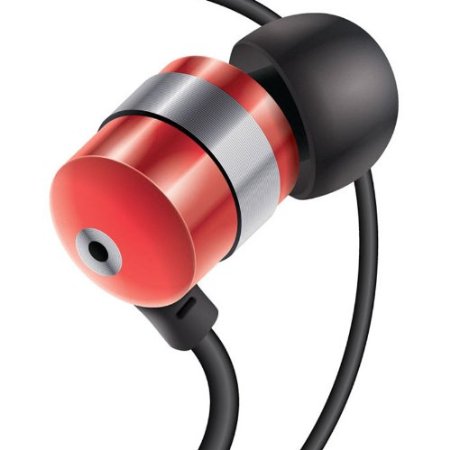 GOgroove AudiOHM Active Fitness Exercise Stereo In-Ear Headphones for 3.5mm Mobile Phones - Works with Samsung Galaxy S6 Edge , LG G4 , HTC One M9 & More - Cardinal Red