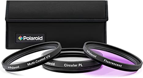 Polaroid Optics 52mm 3-Piece Filter Kit Set [UV,CPL,FLD] includes Nylon Carry Case – Compatible w/ All Popular Camera Lens Models