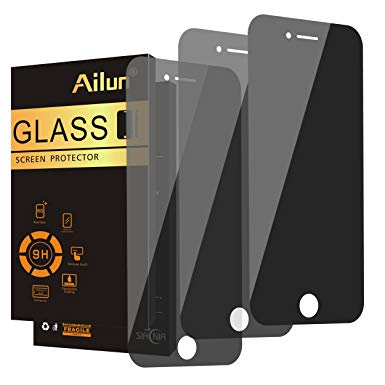 Ailun Privacy Screen Protector Compatible with iPhone 8 Plus 7 Plus,Full Coverage,Anti-Spy,Anti-Glare,[3 Pack],2.5D Edge Tempered Glass Compatible with iPhone 8/7 Plus,Anti-Scratch,Case Friendly