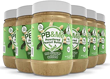 PB&Me Powdered Peanut Butter - No Sugar Added, 1LB, 6 Count, Great for Smoothies!