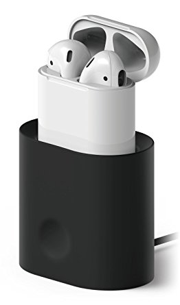 elago AirPods Stand [Black] - [Charging Station][Long-Lasting][Cable Management] - for AirPods Case