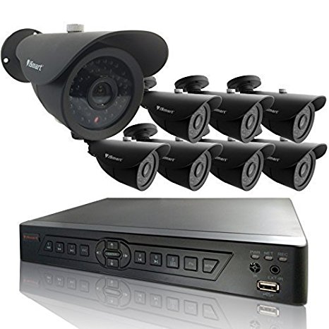 iSmart 8 Channel H.264 CCTV Security Surveillance HDMI Motion Recording DVR & 4 CMOS Outdoor Weatherproof IR Night Vision 700TVL Bullet Cameras with No Pre-installed Hard Drive (D6108DH   No HDD   C1030DP7x4)
