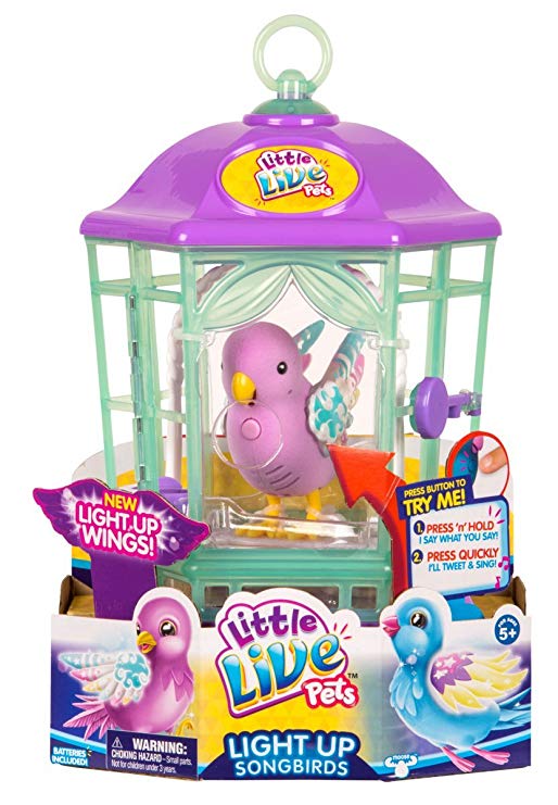 Little Live Pets Bird with Cage-Rainbow Glow Childrens Toy