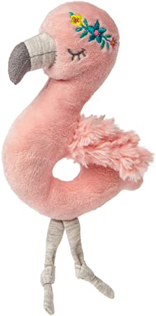 Mary Meyer Stuffed Animal Soft Toy Baby Rattle, 6-Inches, Tingo Flamingo
