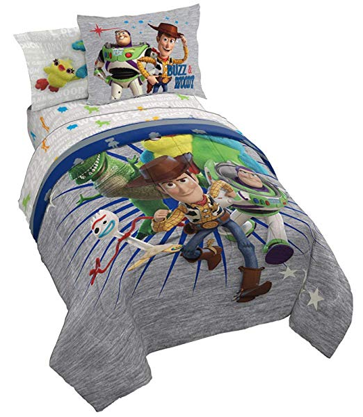 Jay Franco Disney Pixar Story 4 All The Toys Twin Bed Set, Blue