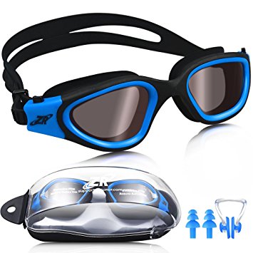 Swimming Goggles, ZIONOR G1 Polarized Swim Goggles with Mirror/Smoke Lens UV Protection Watertight Anti-fog Adjustable Strap Comfort fit for Unisex Adult Men and Women, Teenagers