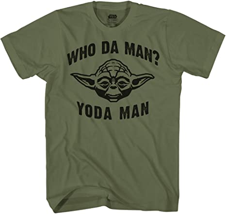 STAR WARS Who Da Man Yoda Classic Retro Vintage Movie Funny Adult Tee Graphic T-Shirt for Men Tshirt