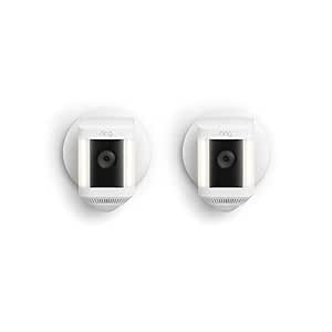 Ring Spotlight Cam Plus, Wired | Two-Way Talk, Color Night Vision, and Security Siren (2022 release) | 2-pack, White