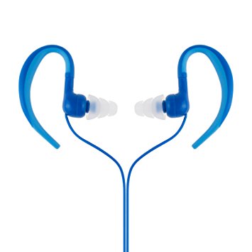 AGPtEK SE01 Waterproof Headphones with Ear Hook, for Sport & Swimming, Blue