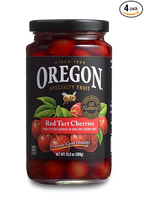 Oregon Fruit Products Red Tart Cherries in Cherry Juice - 13 oz jar, (Pack of 4)
