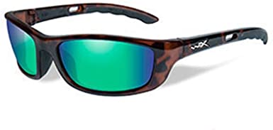 Wiley X P-17 Gloss Demi Frame with Polarized Emerald Mirror Lenses