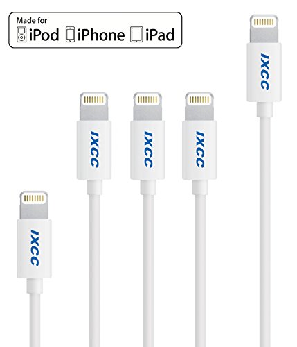 iXCC Element Series 8-Pin to USB Charge and Sync Lightning Cable for iOS Devices - Apple MFi Certified - Standard Packaging 5 Piece