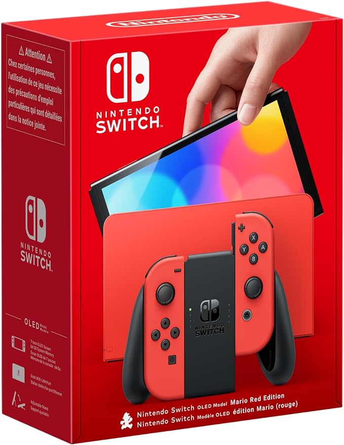 Nintendo Console Nintendo Switch - Modèle OLED Edition Mario (rouge)