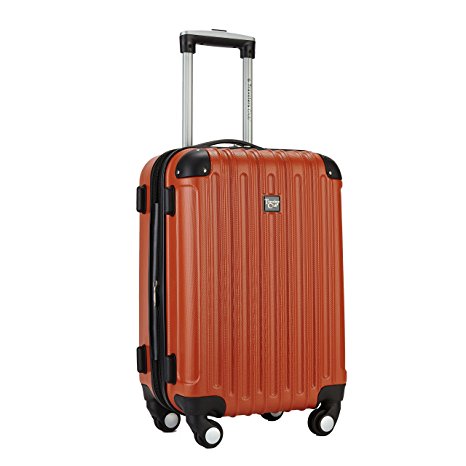 Travelers Club 20" Carry-On with TWO-IN-ONE Cup and Phone Convenience Pocket on Back of Luggage, 5 Color Options