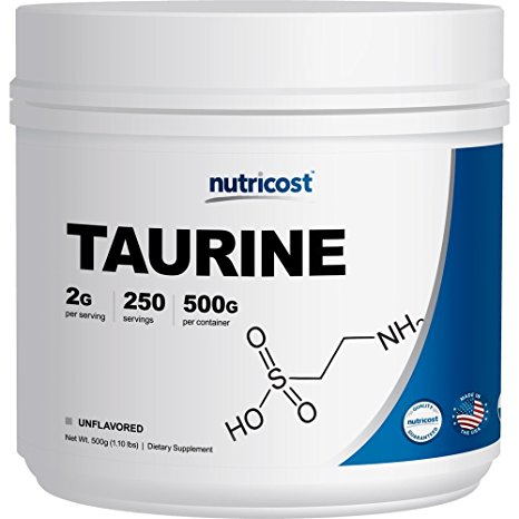 Nutricost Taurine Powder (500 Grams) - 250 Servings