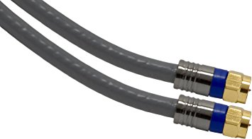 GE 87666 Ultra Pro 25-Ft RG6 Quad Shield Coax Cable with Compression F-Connectors - UL In-Wall Rated