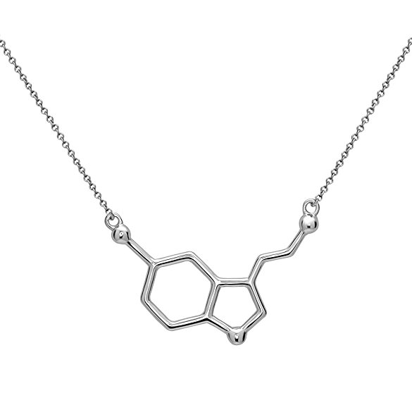 Sterling Silver Serotonin Molecule Necklace by Silver Phantom Jewelry
