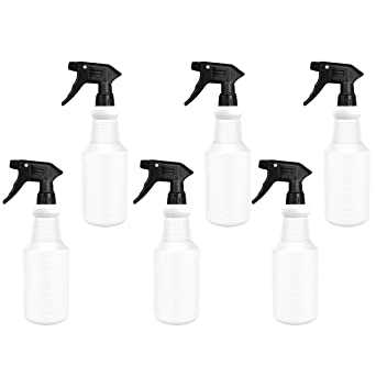 Plastic Spray Bottles 24 oz Leak Proof Water Fine Mist Sprayer Empty Bottle for Cleaning Solutions Auto Detailing Plants Bathroom and Kitchen 6 Pack